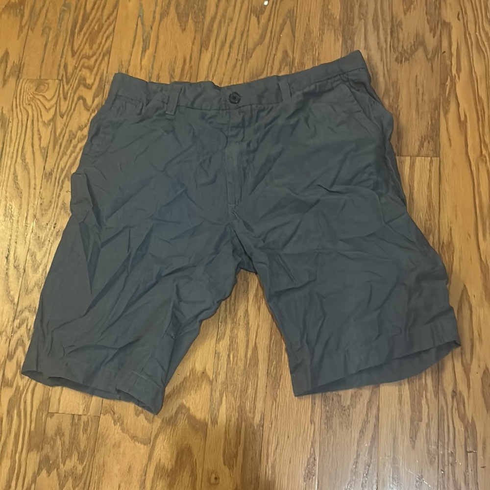 Kenneth Cole New York Men’s Gray Flat Front Stripe Shorts 34